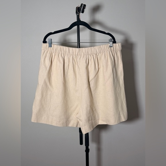 NWOT JCrew Factory Elastic-back linen-blend pleated short - Picture 2 of 4